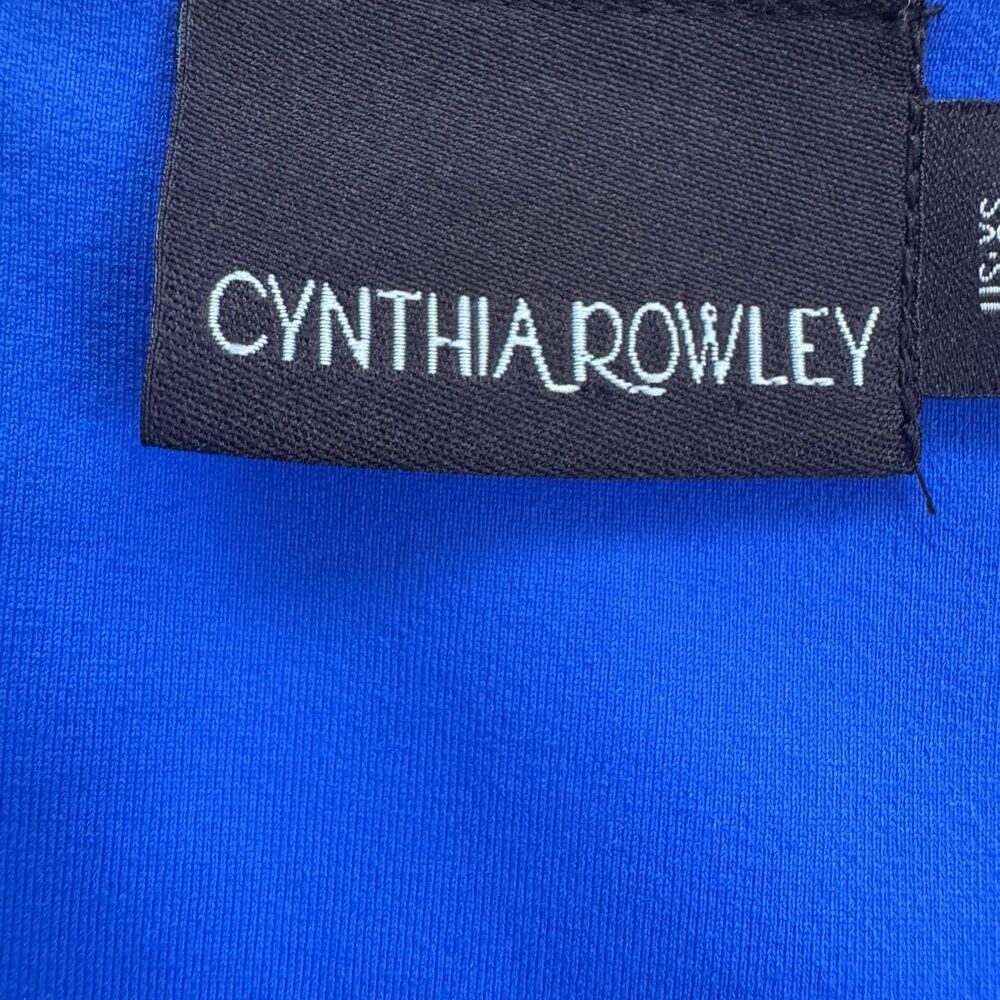Cynthia Rowley Royal Blue Fit Flare Stretch Soft Dress V neck Sz XS Quiet Luxury - Picture 3 of 16